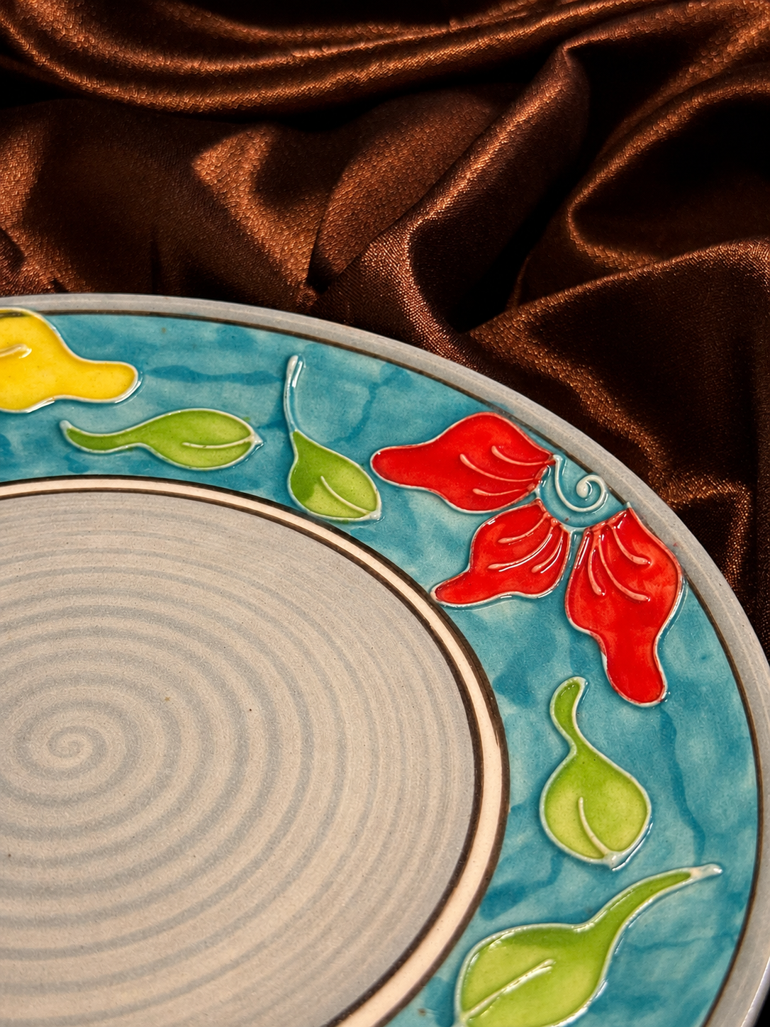 Handcrafted Floral Ceramic Dinner Plate - Set of 2