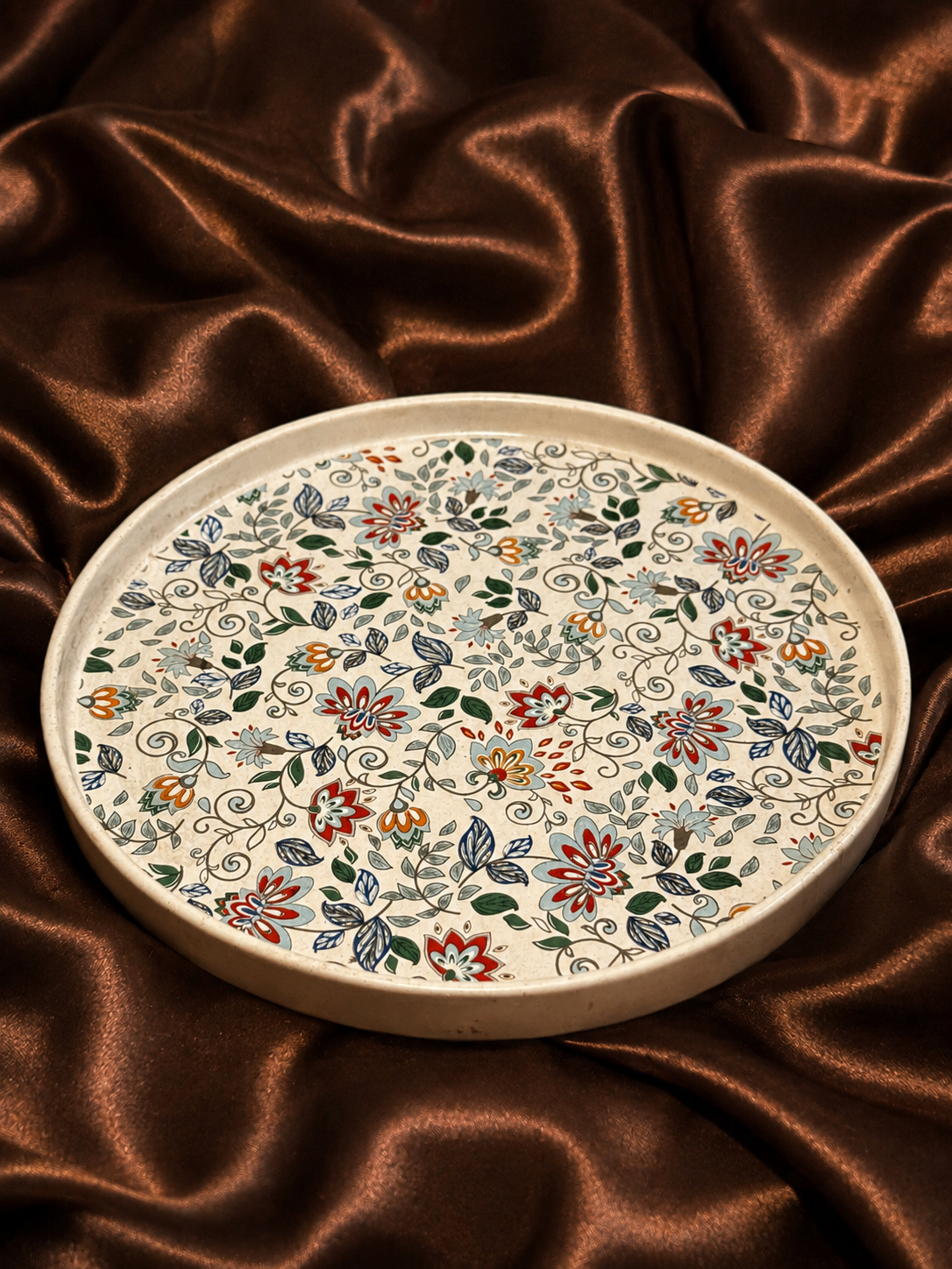 Handcrafted Floral Ceramic Serving Plate