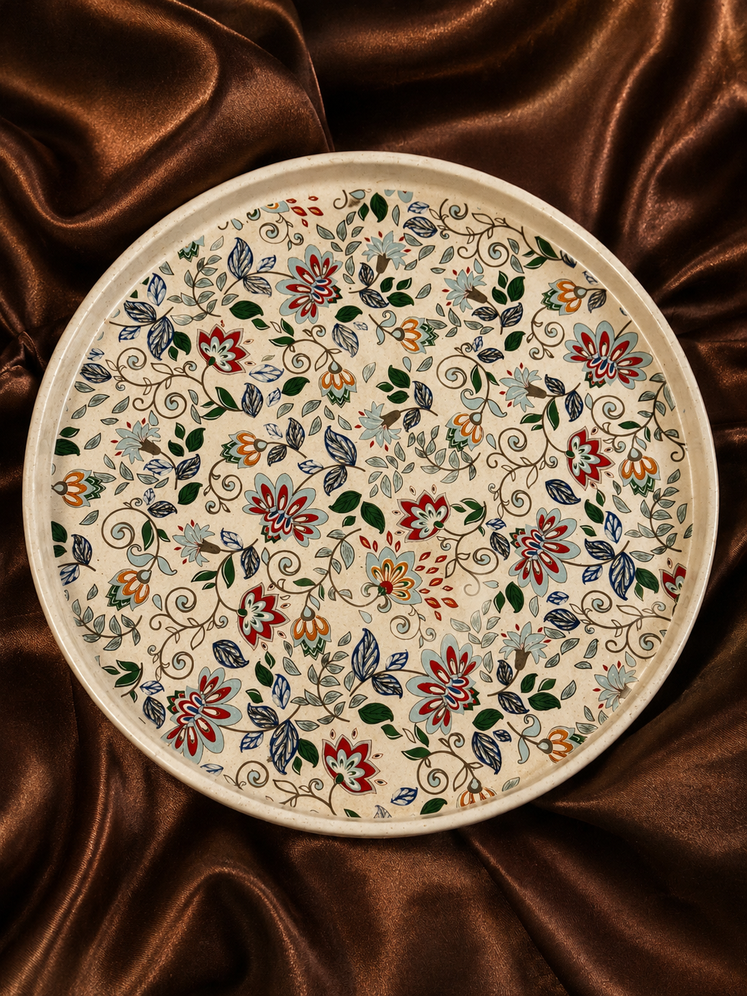 Handcrafted Floral Ceramic Serving Plate