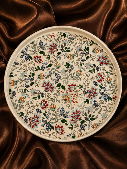 Handcrafted Floral Ceramic Serving Plate