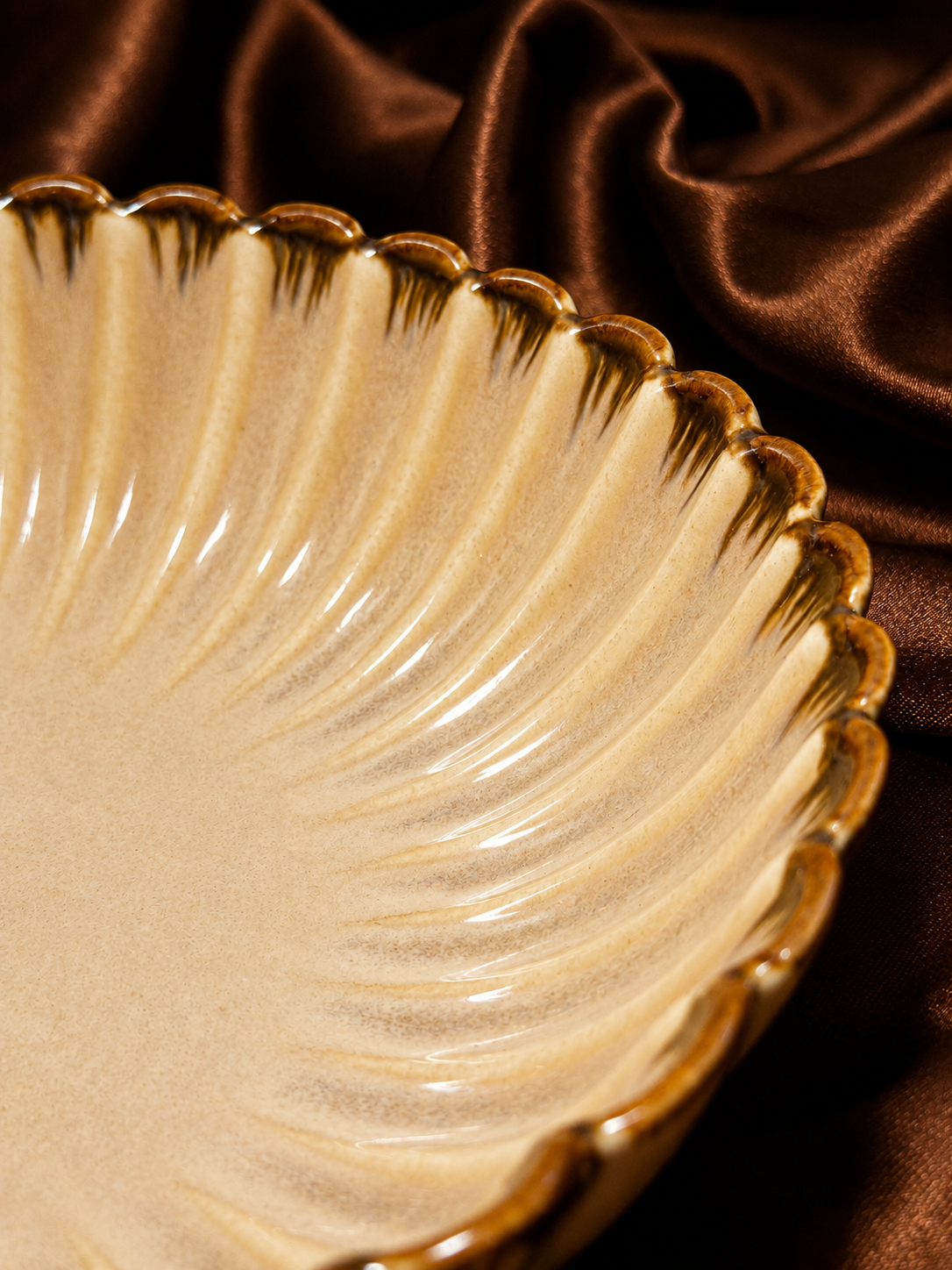 Handcrafted Fluted Serving Bowl