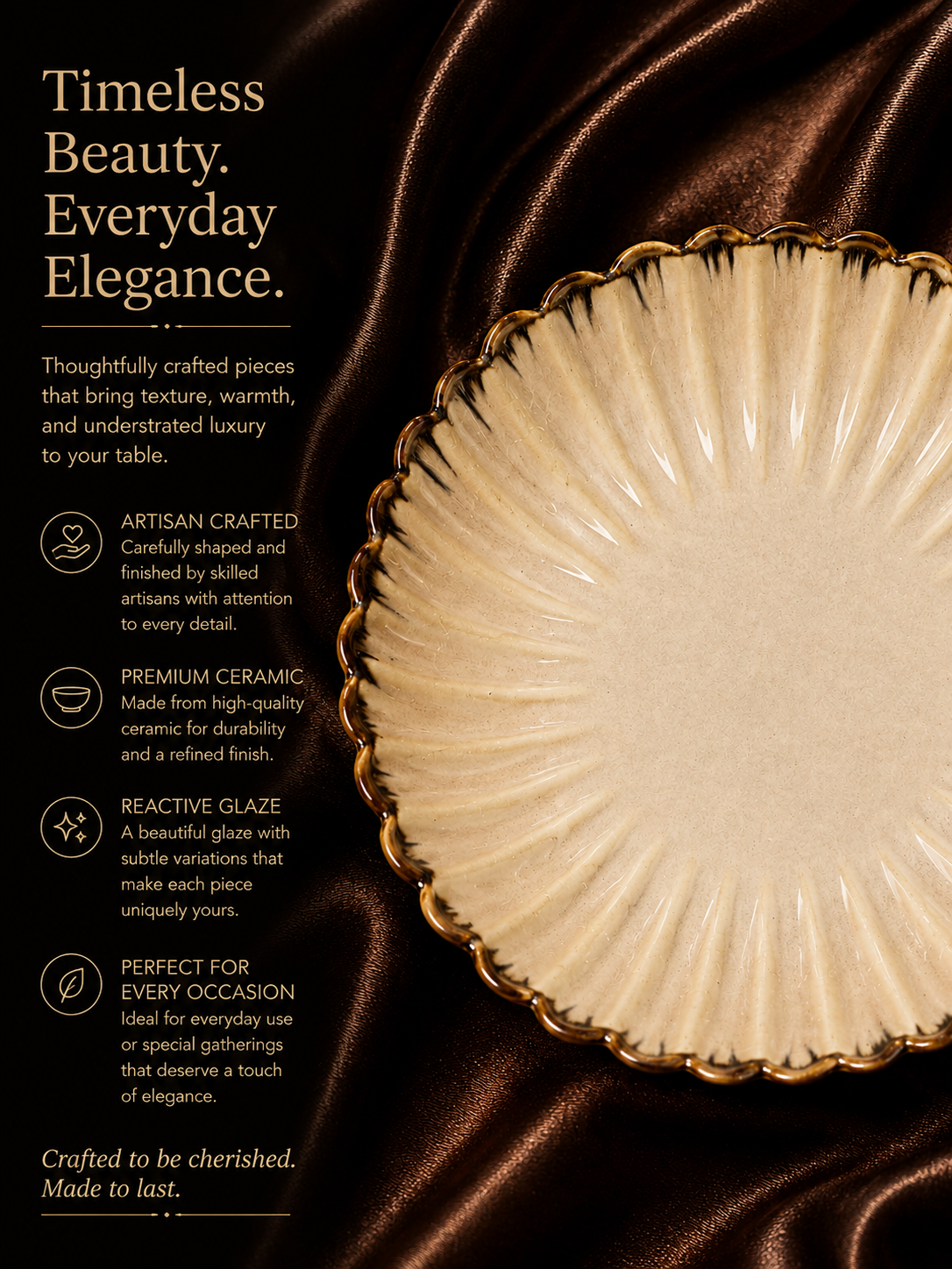 Handcrafted Fluted Serving Bowl