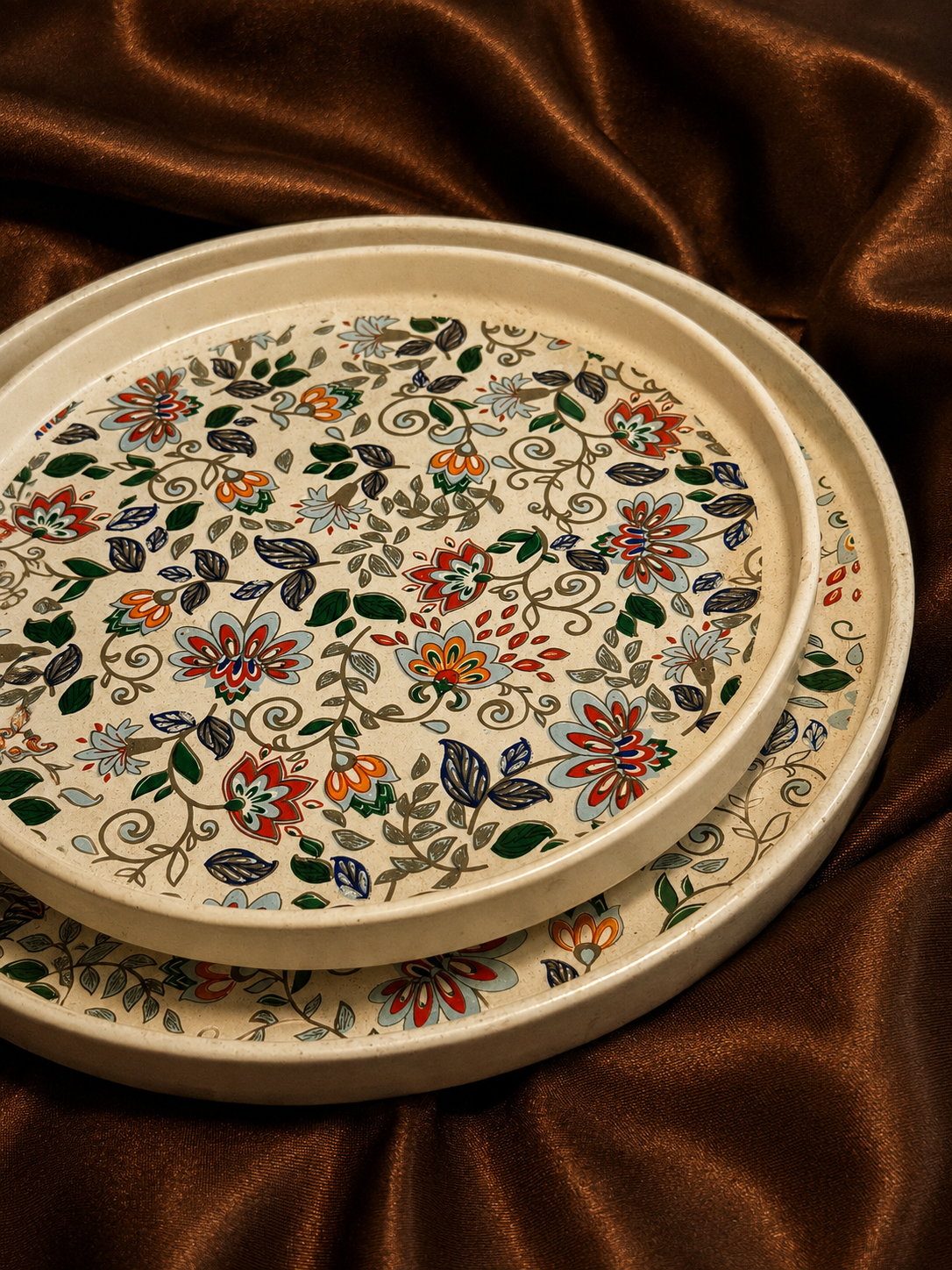 Handcrafted Floral Ceramic Serving Plate