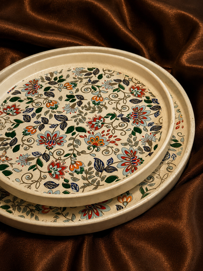 Handcrafted Floral Ceramic Serving Plate